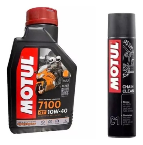 Aceite Motul 7100 10w40 +motul C1 Limpiador De Cadenas