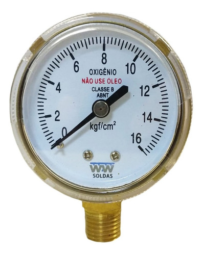 Manometro De Oxigênio / Nit Baixa 0-16kgf Wwsoldas