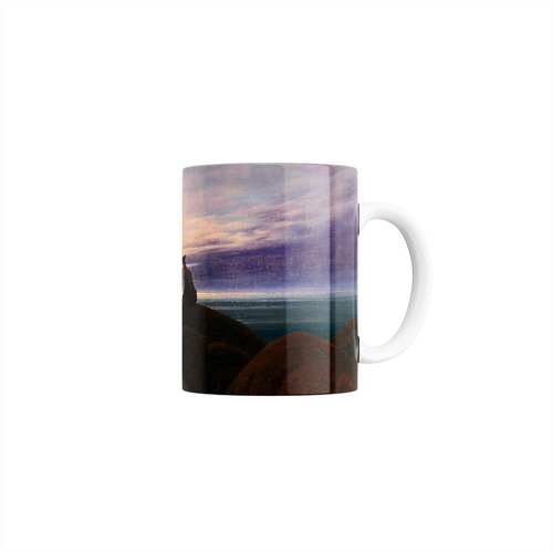 Taza Luna Saliendo Sobre El Mar - Caspar David Friedrich