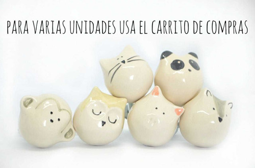 Tiradores De Ceramica Picuru, Perilla-infantil-niño Lechuza