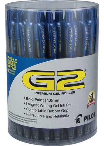 Pilot 2715733 G2 Retractable Gel Pens Bold Point Blue Ink 36