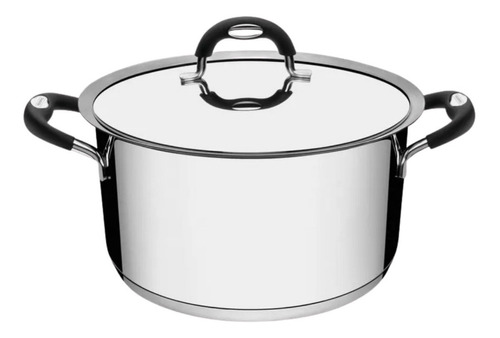 Cacerola Alta Duo Silicone Tramontina Acero Inox 24cm 6lts