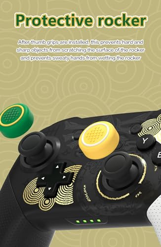 Pack De Thumb Grips Amarillo Verde Para Controllers Nintendo