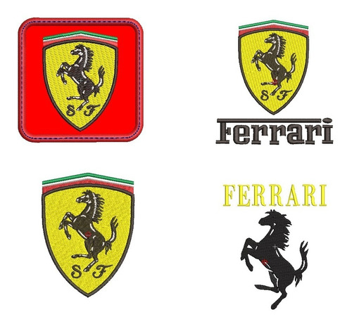 Pack Diseño Matrices Para Maquinas Bordadoras Ferrari Logo 