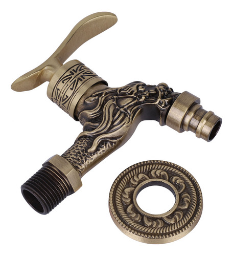 Grifo De Agua G1/2 De Latón Envejecido Para Lavar Ropa Y Bañ