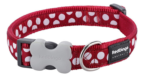 Rojo Dingo Rojo Con Puntos Blancos Collar Perro