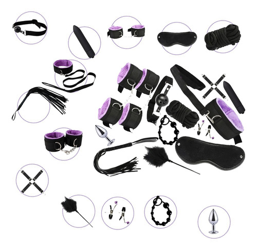 Kit De Bondage Bdsm Para Parejas - 13 Piezas Sexuales - Lila