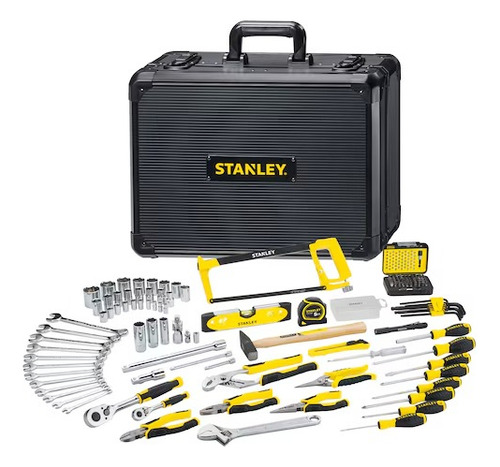 Kit Herramientas Manuales Stanley 142 Piezas Con Maletín Amarillo
