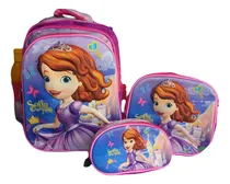Comprar Mochila Escolar Primaria 3d Con Luz Niña En Combo Lapicera + Lonchera