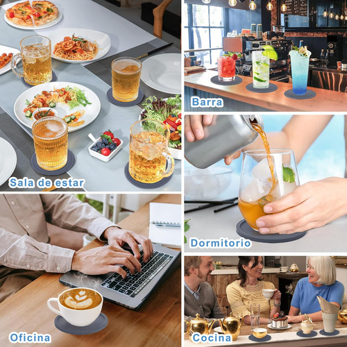12pcs Portavasos De Silicona Antideslizantes Para Mesa Con