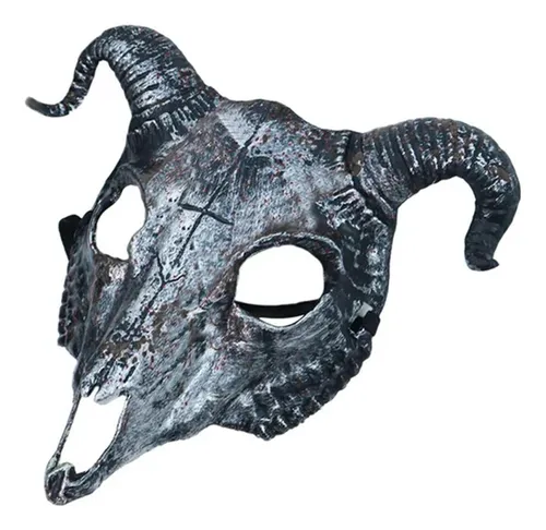 Máscara Cuernos Animal Cabra Demonio Evil Disfraz Halloween