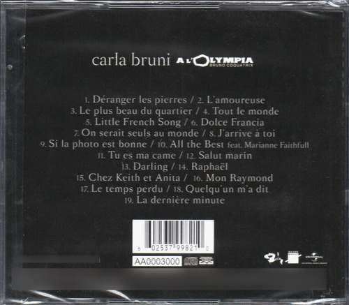 CD Carla Bruni en el Olympia