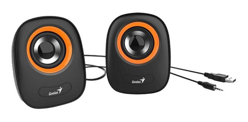 Parlante Pc Genius Sp-q160 Estéreo Alimentación Usb Naranja