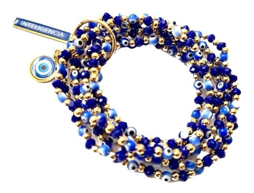 Pulsera Ojo Turco En Chapa De Oro 14k Bisutería 1 Pzs+envio