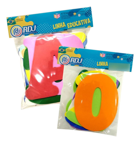 Letras E Números Em Eva Kit Completo 36 Pçs - 14cm Altura   