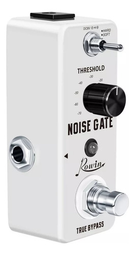 Rowin Pedal Noise Gate + Adaptador De Alimentación De 5 Vías Color Blanco