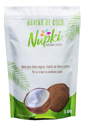 Harina De Coco Nupki 400g · Organica · Sin Gluten · Keto