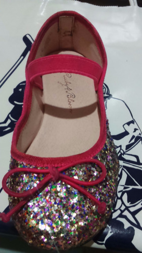 Zapato De Nina Escarchados Rosados Importados