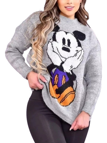 Suéter Buzo Saco Estampado Mickey Mouse Disney Mujer