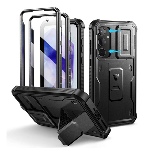 Case Dexnor Para Galaxy A55 5g 2024 Protector 360° Negro