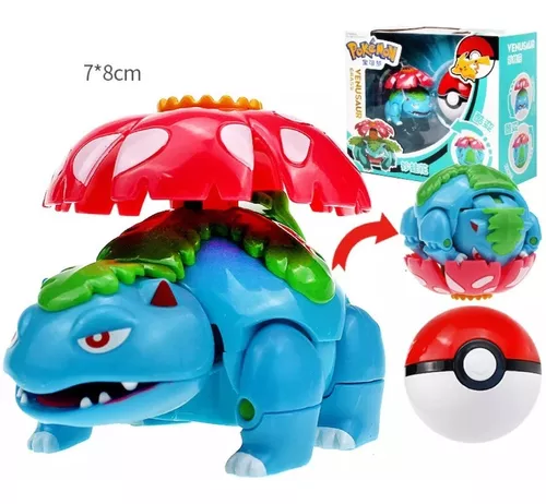 Pokemon Pokebola 8cm Pokeball Venusaur Brinquedo Vira Bola