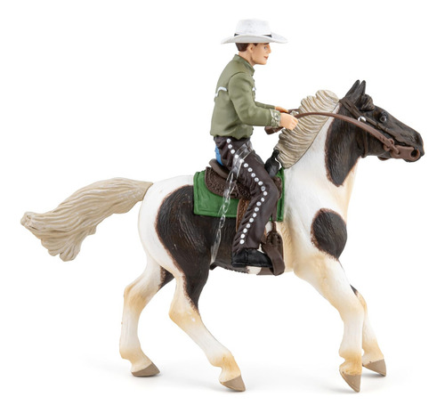 Figura Pintada A Mano Cowboy Y Su Caballo Coleccionable