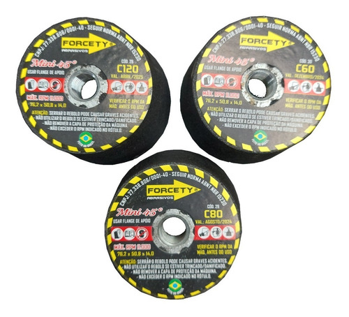 3 Rebolo Copo Cônico 4 Polegadas Marmoraria #60 #80 #120