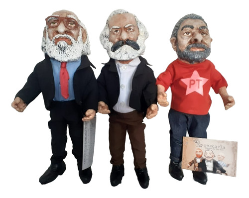 Marx, Lula E Paulo Freire 3 Bonecos De Latéx - Articulados