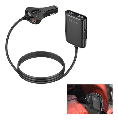 Turbo Cargador Para Auto Carga Rapida Qc 3.0 | 4 Puertos Usb