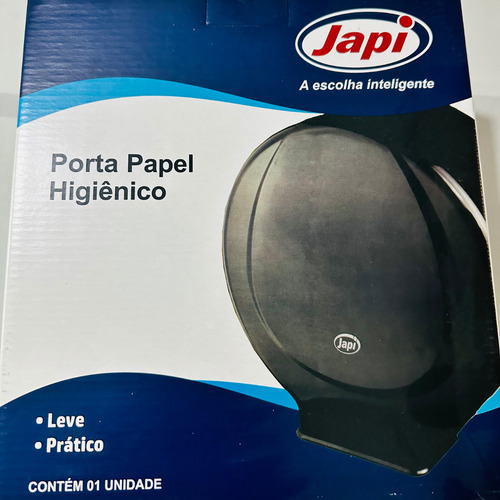 Porta Papel Higiênico Preto Rolos De 300 A 500 Metros Japi
