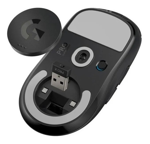 Imagen 4 de 12 de Mouse gamer de juego inalámbrico recargable Logitech Pro Series Pro X Superlight negro