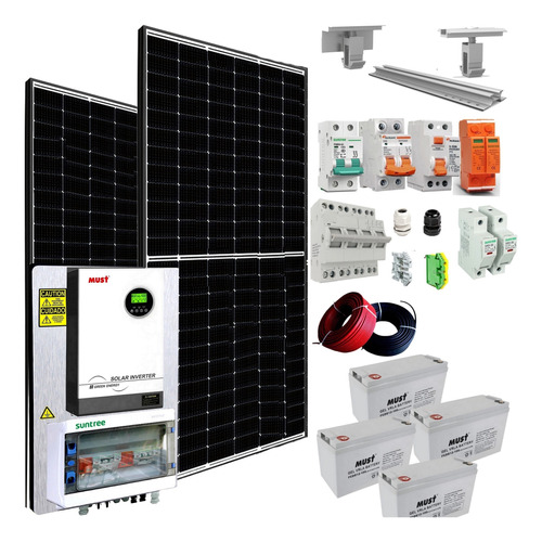 Kit Panel Solar Completo Hibrido Full Panel Sharp 410 W H11