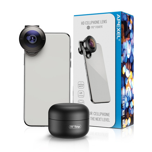 Lente Celular Ojo De Pez 195° Apexel Apl-hd5f / Tecnoshop