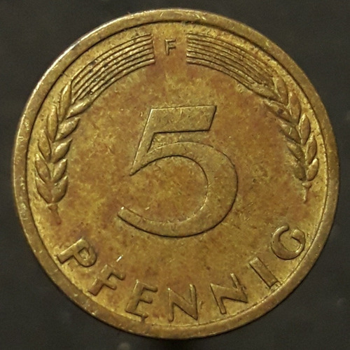 Moneda Alemania 5 Pfennig 1950 F 