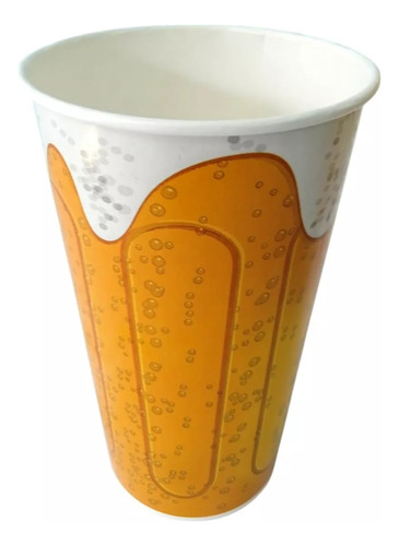 Super Vaso Desechable Encerado Cerveza 32oz 100pz Amarillo