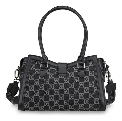Bolsa Satchel Cloe Dinil Mediano Color Negro