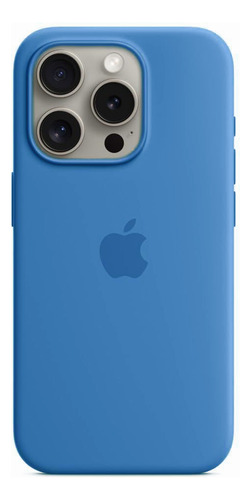 Funda Silicona Iphone 15 Pro Silicone Case Azul Marino Lisa