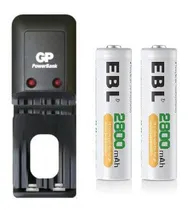 Comprar Cargador Gp Aa\u002Faaa + Baterias Aa Recargables 2800mah Ebl 