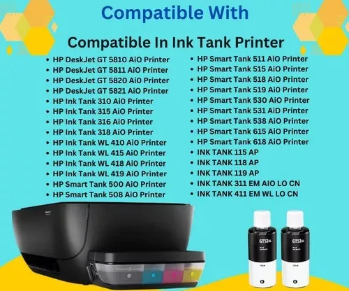 Combo De 4 Tinta Gt53xl Y Gt52 Genericas Para Hp 315/415/580