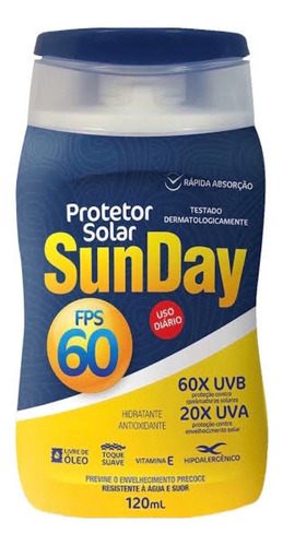 Protetor Solar Sunday Fps 60 Com 120ml