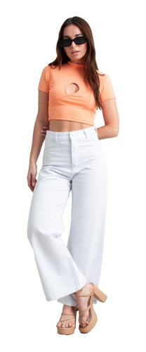 Jean Pantalon Mujer Wide Leg Rigido 