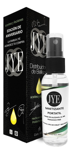 Limpiador JYE SANITIZANTE MULTIUSOS sin fragancia en portatil 60 ml 60 g 60 ml