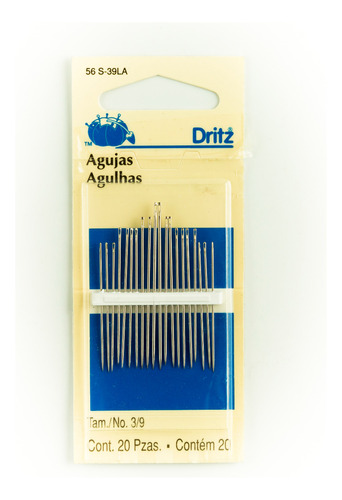 Aguja Afilada Dritz 20 Pzas. No. 3/9