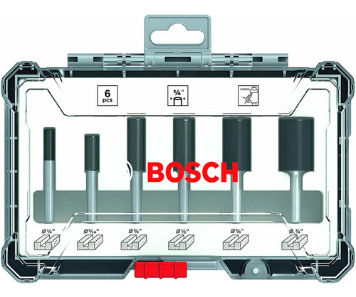 Juego De Fresas Recta P/ Router Rebajador Bosch 1/4 Madera