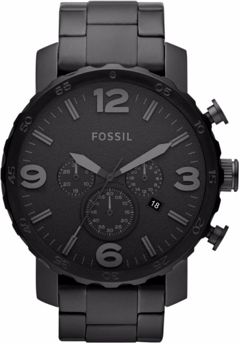 Reloj Fossil Jr1401 Nate Negro Pavonado Original Caballero*