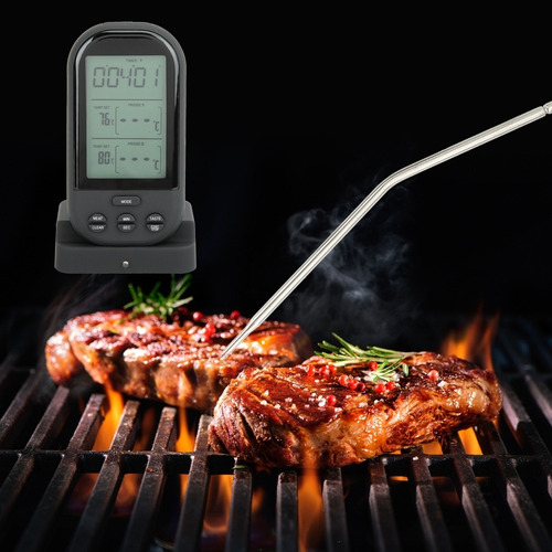 Termómetro Digital Con Pantalla Para Barbacoa, Doble Sonda,