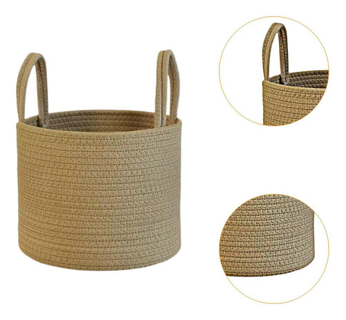 Cesta Redonda Tejida Para La Colada Con Asas Para S