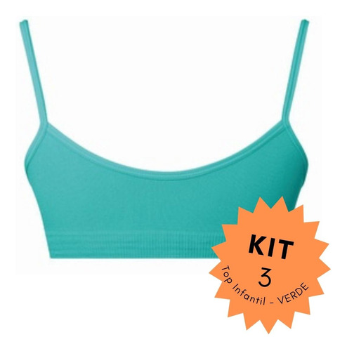 Kit 3 Sutiã Infantil Menina Top Básico Confortável