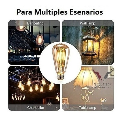 Foco Vintage Led Edison Bulbo 3.6w Luz Cálida 10 Pza Oferta
