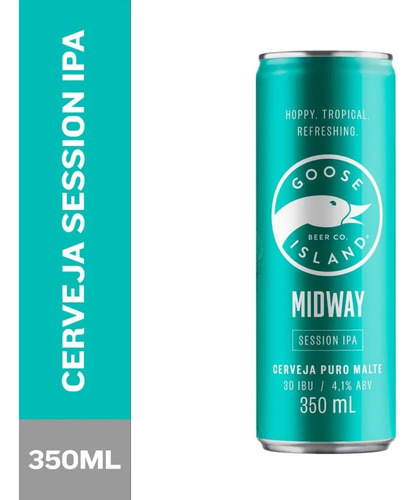 Kit 5 Cerveja Midway Session Ipa Goose Island Lata350ml+copo
